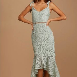 Lulus Won Your Heart Sage Dress (fits size 4/6)